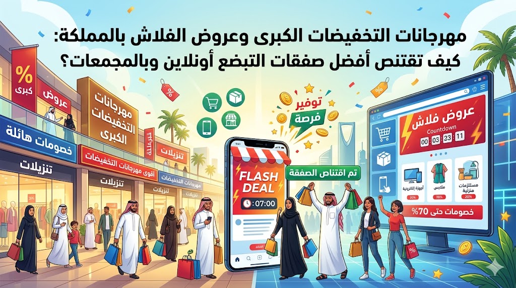 مهرجانات التخفيضات الكبرى وعروض الفلاش بالمملكة: كيف تقتنص أفضل صفقات التبضع أونلاين وبالمجمعات؟